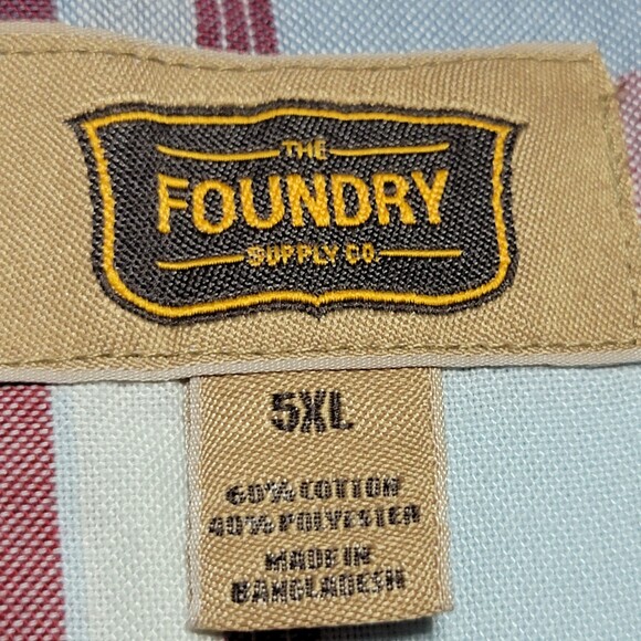 The Foundry Long Sleeve Full Button Red & Grey Plaid - Size 5XL - Picture 5 of 6